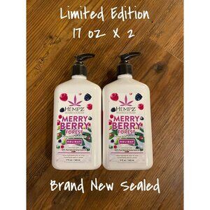 Lot 2 MERRY BERRY FOREST Limited Edition Herbal Body Moisturizer 17 oz NEW